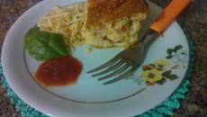 Torta salgada de presunto, queijo e requeijão