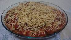 Filé de merluza e berinjela empanados à parmegiana