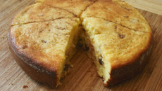 Torta alemã de ricota com passas