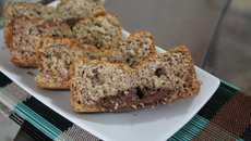 Bolo de banana com nutella