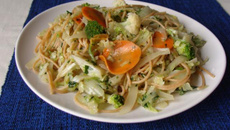 Massa integral com verduras