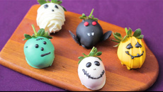 Morangos de Halloween (chocolate)