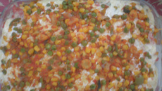 Lasanha de arroz com recheio de frango