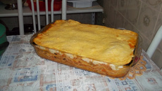 Lasanha de presunto com massa de panqueca