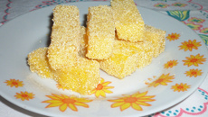 Polenta de cuscuz frita
