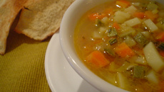 Sopa de legumes festival de sopas árabes no Restaurante Arabesco