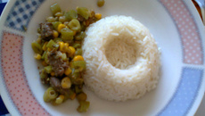 Picadão de carne e vagem