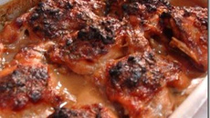 Frango assado ao creme de cebola e azeite