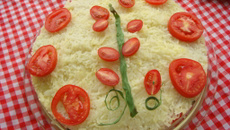 Torta de tomate e arroz