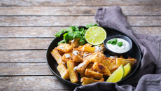 Mandioca frita com alho