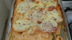 Peixe com batata gratinada