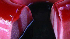 Mousse de uva delícia com calda de vinho tinto