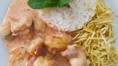 Camarão com creme de leite