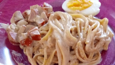 Macarrão com molho de creme de leite