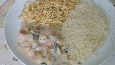 Estrogonofe de camarão