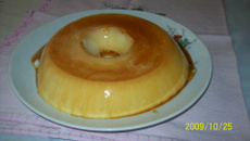 Flan de coco e baunilha