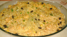 Macarrão ao molho de camarão cremoso