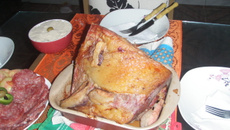 Carne assada recheada