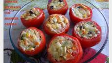 Tomates recheados com maionese caseira do Lúcio Cezar