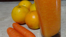 Receita de suco de laranja e cenoura