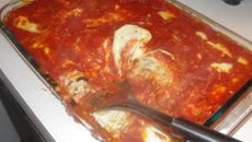 Berinjela recheada à parmegiana