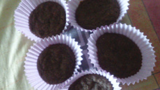 Bolinho de aveia com banana e cacau