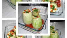 Abobrinha recheada com carne moída