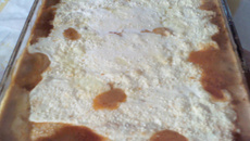 Lasanha à bolonhesa com creme de leite