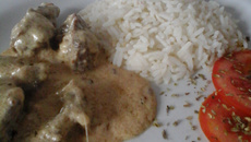 Carne gostosa com creme de leite da Daniele