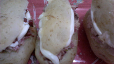 Batata recheada com carne seca