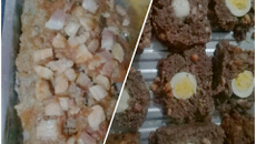 Rocambole de carne moída com ovo