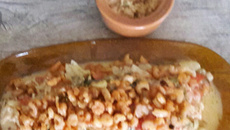 Filé de peixe ao molho de camarão