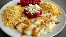 Arroz doce cacio e pepe