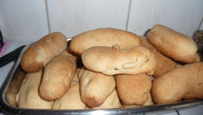 Bananinhas assadas com massa podre