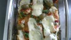 Filé de peixe assado com batatas