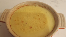 Sopa creme de milho gratinada