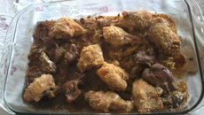 Frango assado três farinhas