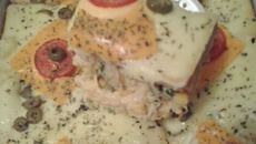 Torta de pão de forma de frango cremoso