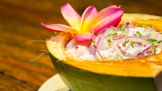 Ceviche de coco verde