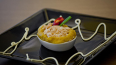 Escondidinho de bacalhau, opções (peixe, frango ou carne moida ou desfiada)