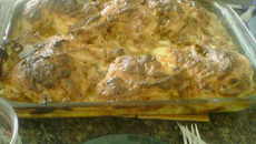 Frango assado com creme de cebola