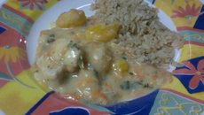 Frango colorido com molho branco light