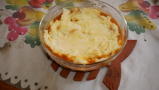 Torta de carne com purê de batata