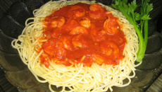 Espaguete ao Molho de Camarão