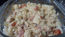 Couve-flor cremosa com frango