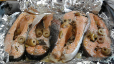 Salmão no papel alumínio