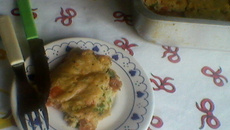 Torta de legumes com sardinha