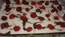 Pavê de morango com brigadeiro de panela