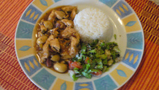 Frango na cerveja preta