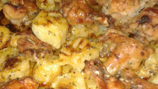 Frango assado com batata